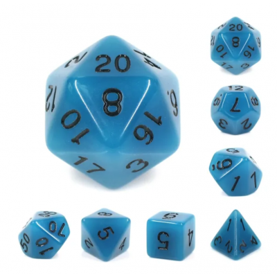 Fluorescent - D10 unité  - Bleu - Noir - HD
