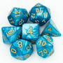 Dés Marbrés - Cyan - Doré - Udixi
