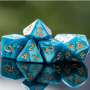 Dés Marbrés - Cyan - Doré - Udixi