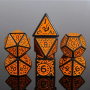 Opaque Magic Flame - Set de 7 dés - Orange - Noir - HD