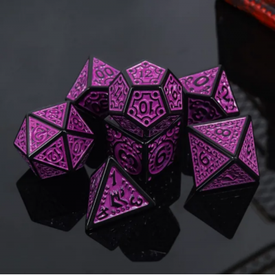 Opaque Magic Flame - Set de 7 dés - Pourpre - Noir - HD