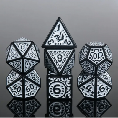 Opaque Magic Flame - D12  - Argenté  - Noir - HD
