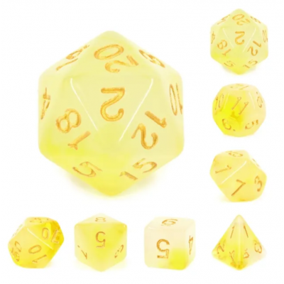 Dés Milky - D8 - Jaune - Doré - HD