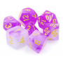 Dés Milky - D4 - Pourpre - Doré - HD