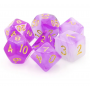 Dés Milky - D20 - Pourpre - Doré - HD