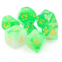 Dés Milky - D20 - Vert - Doré - HD