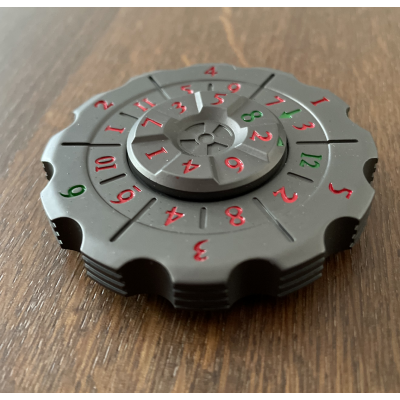 Spinning Dice - Metal - Noir - gris - Rouge
