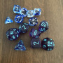 Chessex - Mega Hedral  - Nebula - Nocturnal - Turquoise - Luminary - Set 7 dés