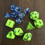 Chessex - Mega Hedral  - Vortex - Vert brillant - Noir - Set 7 dés