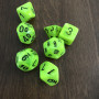 Chessex - Mega Hedral  - Vortex - Vert brillant - Noir - Set 7 dés