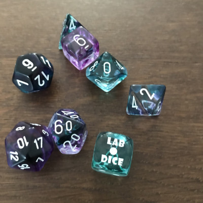 Chessex - Lab Dice 8  - Nebula - Flourite - Blanc - CHX 30068
