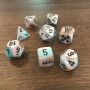 Chessex - Lab Dice 6  - Lustrous - Sea Shell - Noir  - CHX 30056