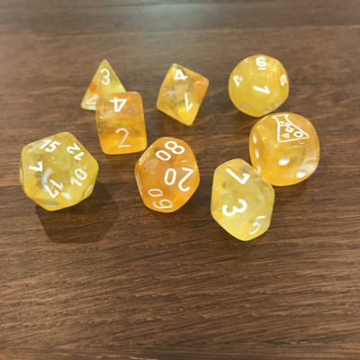 Chessex - Lab Dice 6  - Borealis - Canary - Blanc - CHX 30053