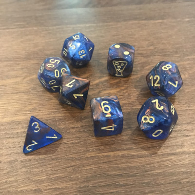 Chessex - Lab Dice 6  - Lustrous - Azurite - Doré - CHX 30055