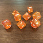 Chessex - Lab Dice 6  - Borealis - Orange sanguine  - Blanc - CHX 30052