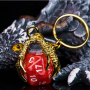 Porte clef dragon avec D20 Rouge