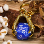 Porte clef dragon avec D20 Bleu