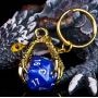 Porte clef dragon avec D20 Bleu