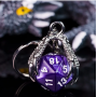 Porte clef dragon avec D20 Pourpre