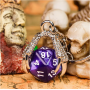 Porte clef dragon avec D20 Pourpre