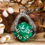 Porte clef dragon avec D20 Vert