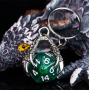 Porte clef dragon avec D20 Vert