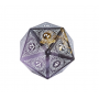 D20 géant 33mm -  Arêtes pointues - Pourpre - Blanc - Udixi