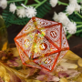 D20 géant 33mm -  Arêtes pointues - Orange - Udixi