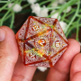 D20 géant 33mm -  Arêtes pointues - Orange - Udixi