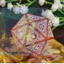 D20 géant 33mm -  Arêtes pointues - Orange - Udixi