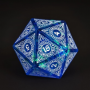 D20 géant 33mm -  Arêtes pointues - Bleu  - Udixi