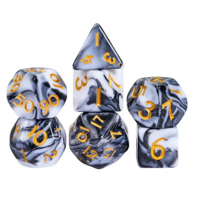 D10 unité - Mini dés  - Blend  - Noir - Blanc - Acrylique - Udixi