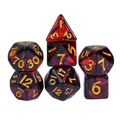 D10 - Mini dés  - Blend  - Rouge - Noir - Acrylique - Udixi