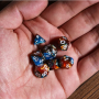 D4 - Mini dés  - Blend  - Bleu- Marron - Acrylique - Udixi