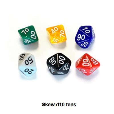 Skew D10 dizaine - Noir - The Dice Lab