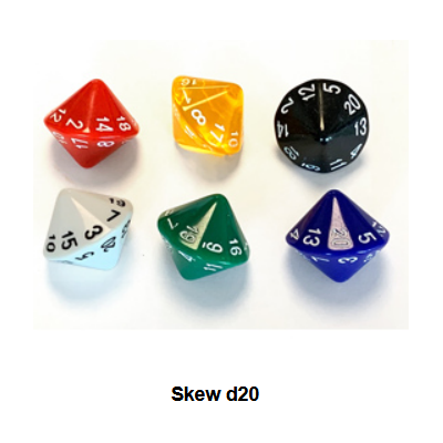 Skew D20 - Noir - The Dice Lab