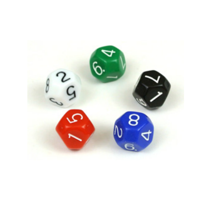 Truncated D8 - Marbré Vert - The Dice Lab