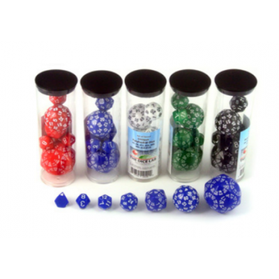 Set 7 dés Gamme Paire - Blanc - The Dice Lab