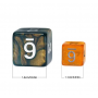 Mini Dice - Set 7 dés - Glitter - Orange - Argenté - HD