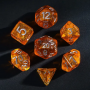 Mini Dice - Set 7 dés - Glitter - Orange - Argenté - HD