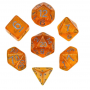 Mini Dice - D10 unité - Glitter - Orange - Argenté - HD