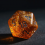 Mini Dice - D12 - Glitter - Orange - Argenté - HD