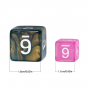 Mini Dice - D10 unité - Glitter - Rose - Blanc - HD