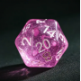Mini Dice - D10 unité - Glitter - Rose - Blanc - HD