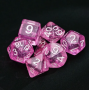 Mini Dice - D10 unité - Glitter - Rose - Blanc - HD