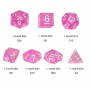Mini Dice - D10 unité - Glitter - Rose - Blanc - HD
