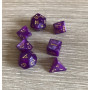 Mini Dice - Set 7 dés -  Pourpre - Doré - MG
