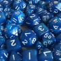 Mini Dice - Set 7 dés -  Bleu - Blanc - MG Dice