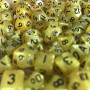 Mini Dice - Set 7 dés -  Jaune - Noir - MG Dice