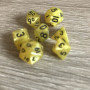 Mini Dice - Set 7 dés -  Jaune - Noir - MG Dice